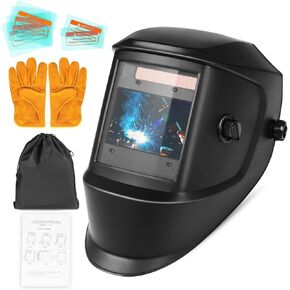 Welding Helmet True Color Auto Darkening Hood for TIG MIG ARC Welder Mask with Adjustable Shade Range 4/5-9/9-13…