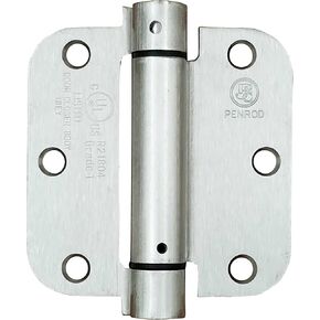 Penrod Spring Hinges for Doors, 3.5 Inch with 5/8 Inch Radius, Satin Nickel, 2 Pack