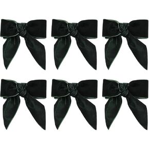 Christmas Bow Napkin Rings Set of 8, Red Velvet Bow Tie Napkin Holder, Red Velvet Twist Metal Buckles for Thanksgiving, Xmas, Wedding, Birthday Party Dinner Table Decoration(Red)