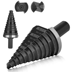 Large Step Drill Bit for Steel, 1-5/8"(Pro) 13Holes, M35 Cobalt Drill Bits, Extra-Heavy Duty for Stainless Steel, Hard Metal, Aluminum, Wood, Two-Straight Flute 13-Steps. Co158Z