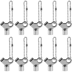 10pcs Radiator Bleed Valve Key, Copper Alloy Radiator Air Valve Key with Chain Hot Water Radiator Bleeder Key Metal Plumbing Valve Key Tool Accessories for Home Radiator