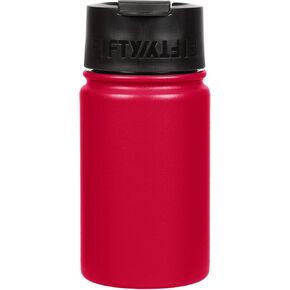 Fifty/Fifty 12oz, Double Wall Vacuum Insulated Café Water Bottle, Stainless Steel, Flip Cap w/ Wide Mouth, Cherry Red, 12oz/354ml in Kuwait