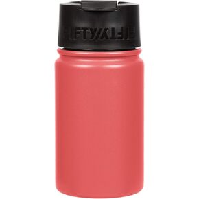 Fifty/Fifty 12oz, Double Wall Vacuum Insulated Café Water Bottle, Stainless Steel, Flip Cap w/ Wide Mouth, Cherry Red, 12oz/354ml