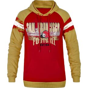 Mens City Classic Football Fans Soft & Warm Sweatshirt Hoodie Pollover - Red & Gold
