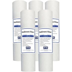 Pack of 5 Compatible Replacment filter set for GE GXWH04F GXWH20F GXWH20S GXRM10 GX1S01R Compatible Filters, 5 Micron Water Filter Cartridges by IPW Industries Inc.