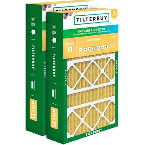 Filterbuy 17x26x4 Air Filter MERV 11 Allergen Defense (2-Pack), Pleated HVAC AC Furnace Air Filters Replacement for Lennox (Actual Size: 16.56 x 25.94 x 4.13 Inches)