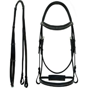 CHALLENGER Horse English Brown All-Purpose Trail Leather Bridle Reins 805EB01
