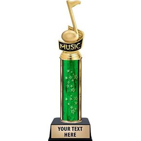 Crown Awards Music Note Trophies, Personalized Green Music Note Trophy, Your Own Engraving Included Prime