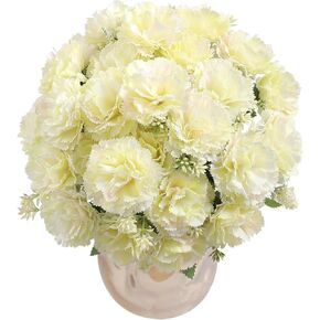 Carnations Artificial Flowers,4pcs Light Pink Fake Carnation Real Touch Silk Flowers for DIY Wedding Bridal Bouquets Floral Arrangements Home Kitchen Office Party Decoration