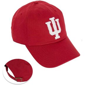 Desert Cactus Indiana University Baseball Hat Hoosiers Bloomington Brimmed Embroirderd Hats Cap Adjustable Cloth Strap Adult (Style L1) Red
