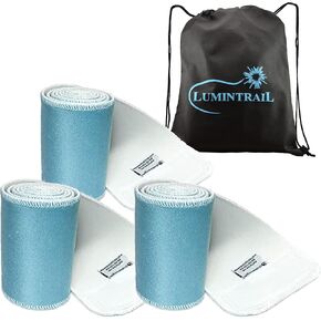 Chattanooga Nylatex Therapeutic Treatment Wrap 4" x 36", 3 Count Pack, Ideal for Holding Cold Packs and Steam Packs, with a Lumintrail Drawstring Bag