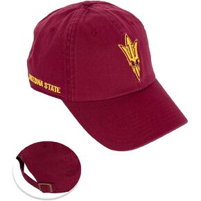 Desert Cactus Arizona State University Baseball Hat ASU Sun Devils Brimmed Embroirderd Hats Cap Adjustable Cloth Strap Adult (Style A1) Red