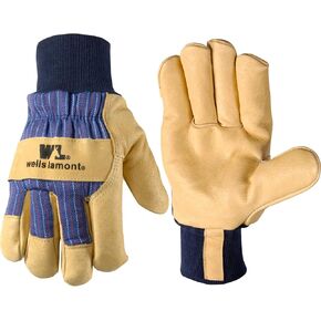 Wells Lamont Men's Heavy Duty Leather Winter Work Gloves with Thinsulate Insulation
