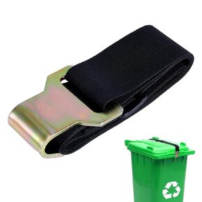 Trash Can Lid Lock, Easy Adjustable Garbage Can Lock Strap Strong Trash Bin Lid Strap for Outside Use to Prevent Animals Raccoons and Wind from Tipping Over Trash Bin