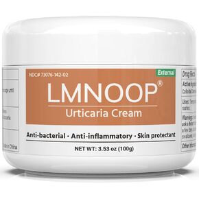 Urticaria Cream, Hives Relief Advanced Formula for Itching, Redness, Pimples, Rashes, Edema and Other Skin Symptoms