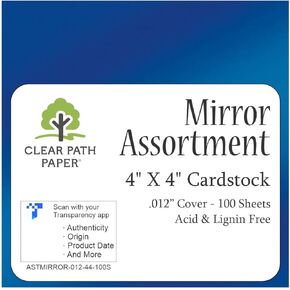 Clear Path Paper - Mirror Blue Cardstock - 8.5 x 11 inch - .012" Thick - 10 Sheets