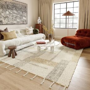 Rugs USA x Arvin Olano Rancho Abstract Area Rug, 8x10, Ivory