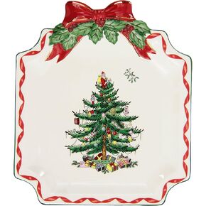 Spode Christmas Tree Gold Collection Figural Santa Dish, 12.25-Inch Holiday Décor Candy Bowl - Fine Earthenware with 22-Karat Gold Accents, Christmas Mantel Decoration & Holiday Tableware