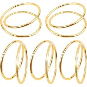 6 Pieces Golden Napkin Rings Metal Spiral Napkin Rings Buckles Simple Serviette Napkin Holder Rings for Weddings Christmas Dinner Party Banquet Buffet Table Decor
