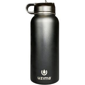 Uzima - Z-Source Filtered Water Bottle for Hiking, Backpacking, Camping, and Travel. Large 32oz Capacity with Double-Walled Stainless Steel Exterior.