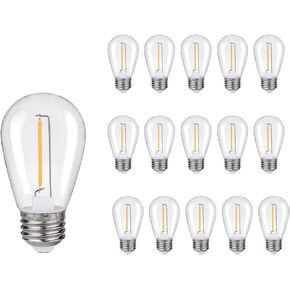 C7 Replacement LED Light Bulbs, 0.6W Equivalent to 7W, Warm White 2200K String Lights, E12 Candelabra Screw Base Edison Night Light Bulbs,Clear Plastic Cage & Chandeliers Bulbs - 25Pack