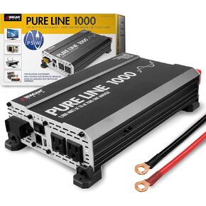 Wagan EL3802 Pure Line 700 Watt Power Inverter, 1400 Watt Peak Surge Power, Pure Sine Wave, DC 12V to 110V AC Car Inverter, ETL Certified