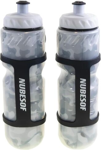 Bottle Sport Insulated Squeeze Water Bottles,2 Pack 25 oz Lightweight Bike Water Bottles Keep Liquid Cold For 3 Hours,with Non-Slip Carrier Grip (Gray) in Saudi Arabia