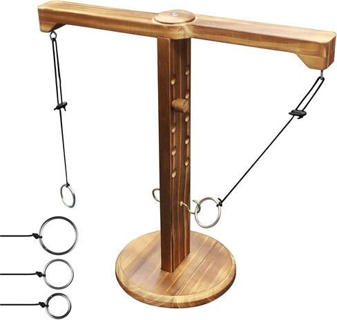 Ring Toss Game for Adults, Wooden Hook and Ring Game Set for Bars and Home Party, Outdoor Indoor Games, Tabletop Hook Games, Throwing Games, Backyard Game, Patio Decor in Saudi Arabia