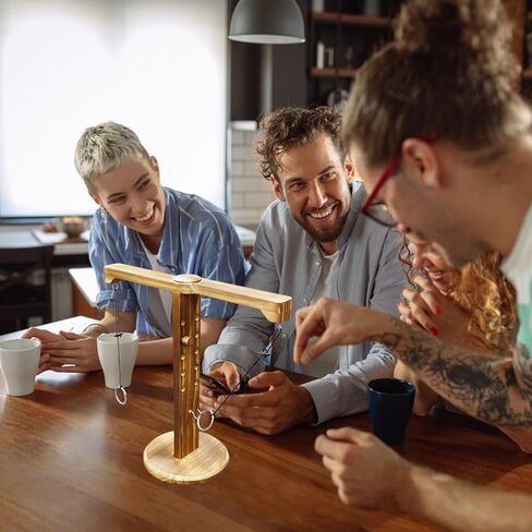 Ring Toss Game for Adults, Wooden Hook and Ring Game Set for Bars and Home Party, Outdoor Indoor Games, Tabletop Hook Games, Throwing Games, Backyard Game, Patio Decor in Saudi Arabia
