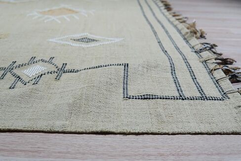 EORC EI04BG8X10 Hand-Knotted Wool Flat Weave Rug, 7'9 x 9'9, Beige in Saudi Arabia