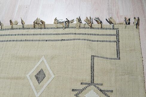 EORC EI04BG8X10 Hand-Knotted Wool Flat Weave Rug, 7'9 x 9'9, Beige in Saudi Arabia