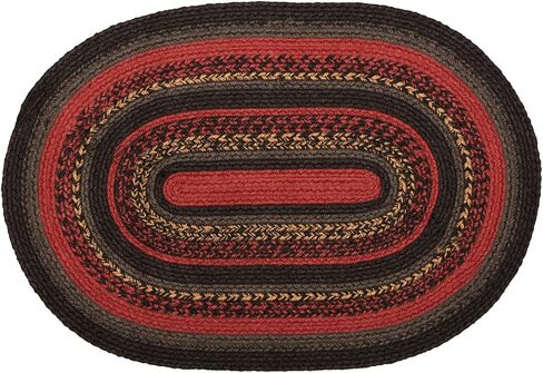 VHC Brands Cumberland Rustic Jute Rug Natural Fibers Dyed Jute Area-Rug for Entryway Kitchen Dining Living Room Floor Cover Floor Mat, Half Circle 16.5x33 in Saudi Arabia