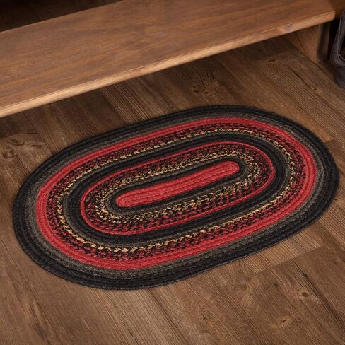 VHC Brands Cumberland Rustic Jute Rug Natural Fibers Dyed Jute Area-Rug for Entryway Kitchen Dining Living Room Floor Cover Floor Mat, Half Circle 16.5x33 in Saudi Arabia