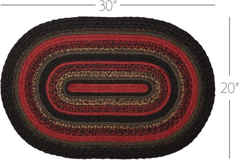 VHC Brands Cumberland Rustic Jute Rug Natural Fibers Dyed Jute Area-Rug for Entryway Kitchen Dining Living Room Floor Cover Floor Mat, Half Circle 16.5x33 in Saudi Arabia