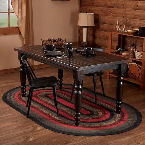 VHC Brands Cumberland Rustic Jute Rug Natural Fibers Dyed Jute Area-Rug for Entryway Kitchen Dining Living Room Floor Cover Floor Mat, Half Circle 16.5x33 in Saudi Arabia
