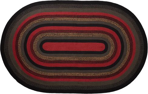 VHC Brands Cumberland Rustic Jute Rug Natural Fibers Dyed Jute Area-Rug for Entryway Kitchen Dining Living Room Floor Cover Floor Mat, Half Circle 16.5x33 in Saudi Arabia