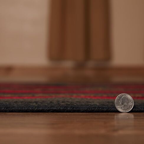 VHC Brands Cumberland Rustic Jute Rug Natural Fibers Dyed Jute Area-Rug for Entryway Kitchen Dining Living Room Floor Cover Floor Mat, Half Circle 16.5x33 in Saudi Arabia