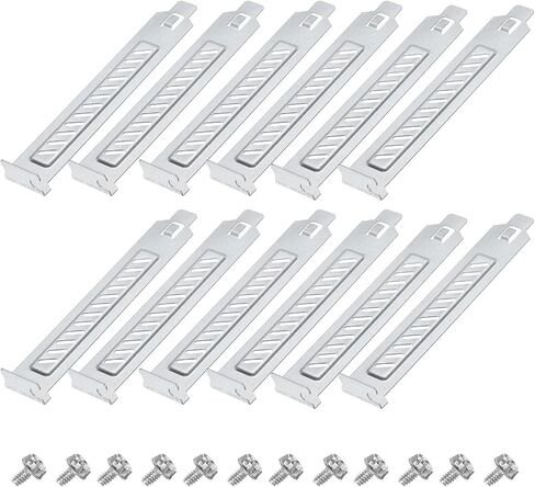 MECCANIXITY 12PCS Silvery PCI Slot Cover Dust Filter, Blanking Plate Ventilation Deflector Bracket Expansion with Slant Holes for Computer Cases in Saudi Arabia