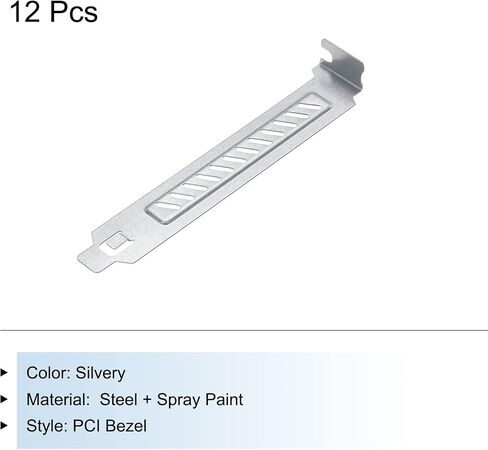 MECCANIXITY 12PCS Silvery PCI Slot Cover Dust Filter, Blanking Plate Ventilation Deflector Bracket Expansion with Slant Holes for Computer Cases in Saudi Arabia