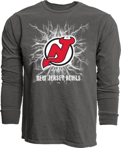Blue 84 NHL Officially Licensed Long Sleeve T-Shirt Ringspun Electric Black in Saudi Arabia