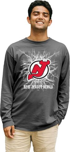 Blue 84 NHL Officially Licensed Long Sleeve T-Shirt Ringspun Electric Black in Saudi Arabia