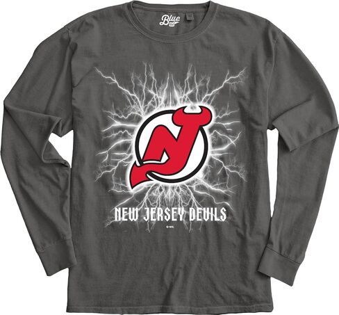 Blue 84 NHL Officially Licensed Long Sleeve T-Shirt Ringspun Electric Black in Saudi Arabia
