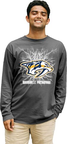 Blue 84 NHL Officially Licensed Long Sleeve T-Shirt Ringspun Electric Black in Saudi Arabia