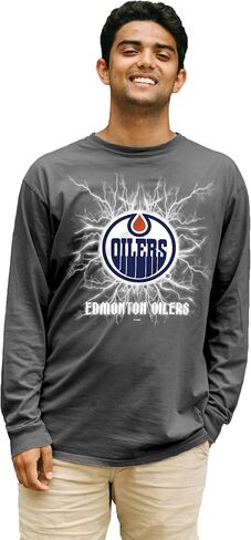 Blue 84 NHL Officially Licensed Long Sleeve T-Shirt Ringspun Electric Black in Saudi Arabia