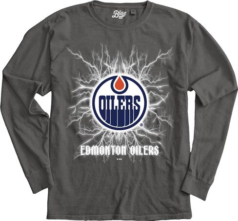 Blue 84 NHL Officially Licensed Long Sleeve T-Shirt Ringspun Electric Black in Saudi Arabia