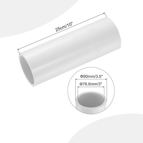 MECCANIXITY PVC Rigid Tube Round Pipe Hardware Tubing 67.8mm ID 76mm(3 Inch) OD 250mm Dark Grey High Impact for Water Pipe Crafts Cable Sleeve in Saudi Arabia