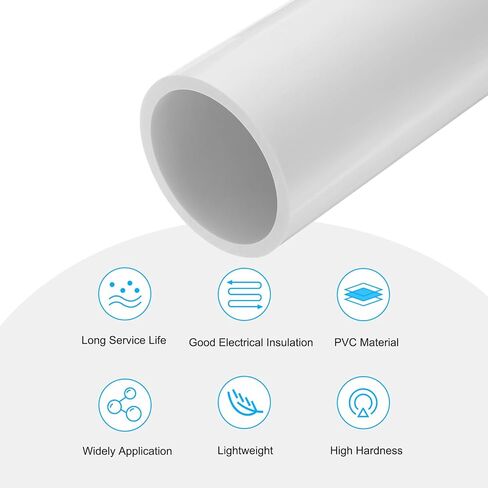 MECCANIXITY PVC Rigid Tube Round Pipe Hardware Tubing 67.8mm ID 76mm(3 Inch) OD 250mm Dark Grey High Impact for Water Pipe Crafts Cable Sleeve in Saudi Arabia