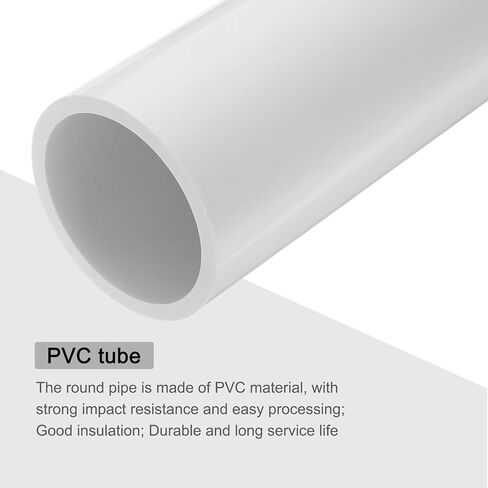 MECCANIXITY PVC Rigid Tube Round Pipe Hardware Tubing 67.8mm ID 76mm(3 Inch) OD 250mm Dark Grey High Impact for Water Pipe Crafts Cable Sleeve in Saudi Arabia
