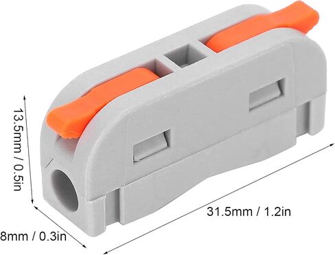 20pcs PCT-2-1M Wire Conductor Connector, Mini Lever?Nut 1?in?1?Out Fast Terminal Block 250V for 0.08?4mm2 Wire in Saudi Arabia