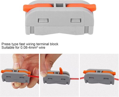 20pcs PCT-2-1M Wire Conductor Connector, Mini Lever?Nut 1?in?1?Out Fast Terminal Block 250V for 0.08?4mm2 Wire in Saudi Arabia
